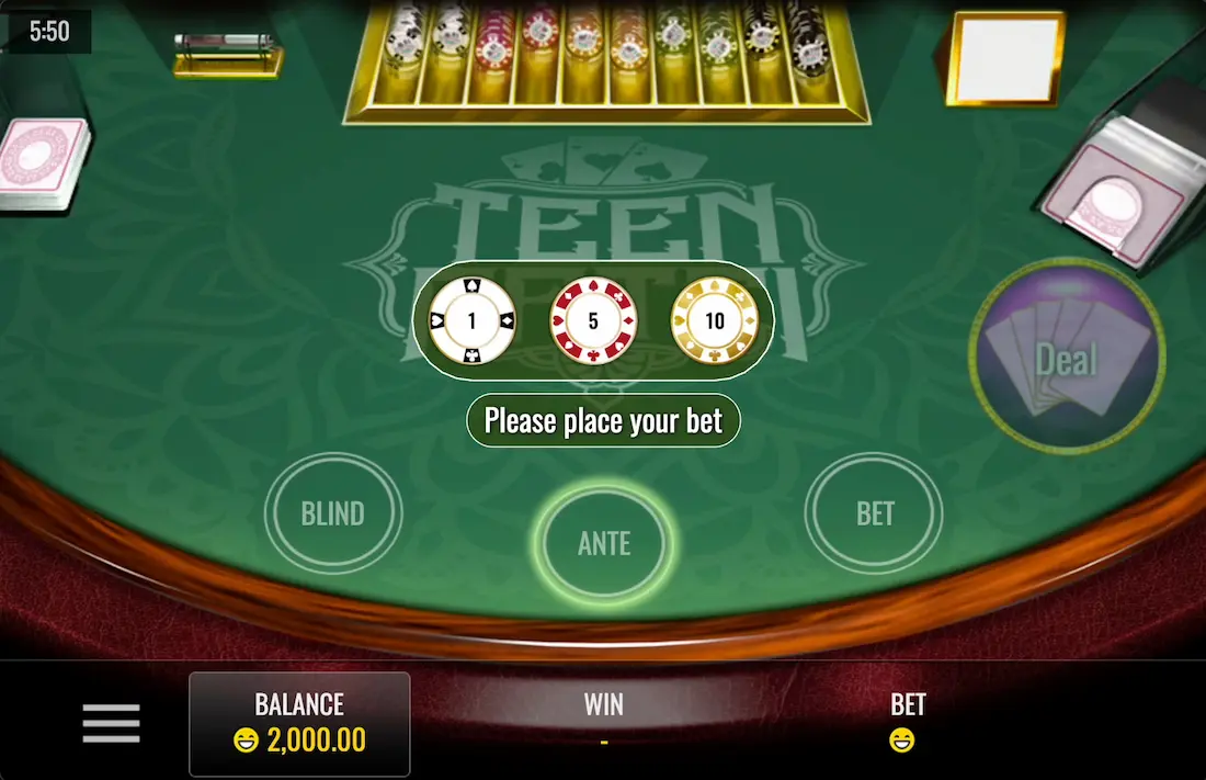 Teen Patti Table Game Feature