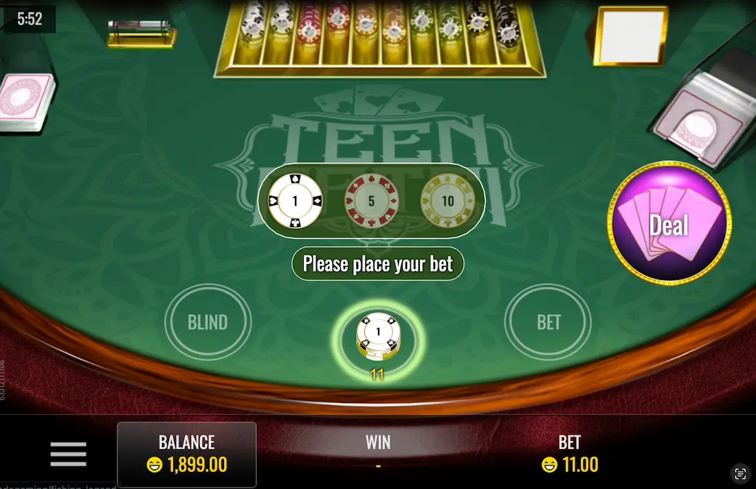 Teen Patti Gameplay Interface
